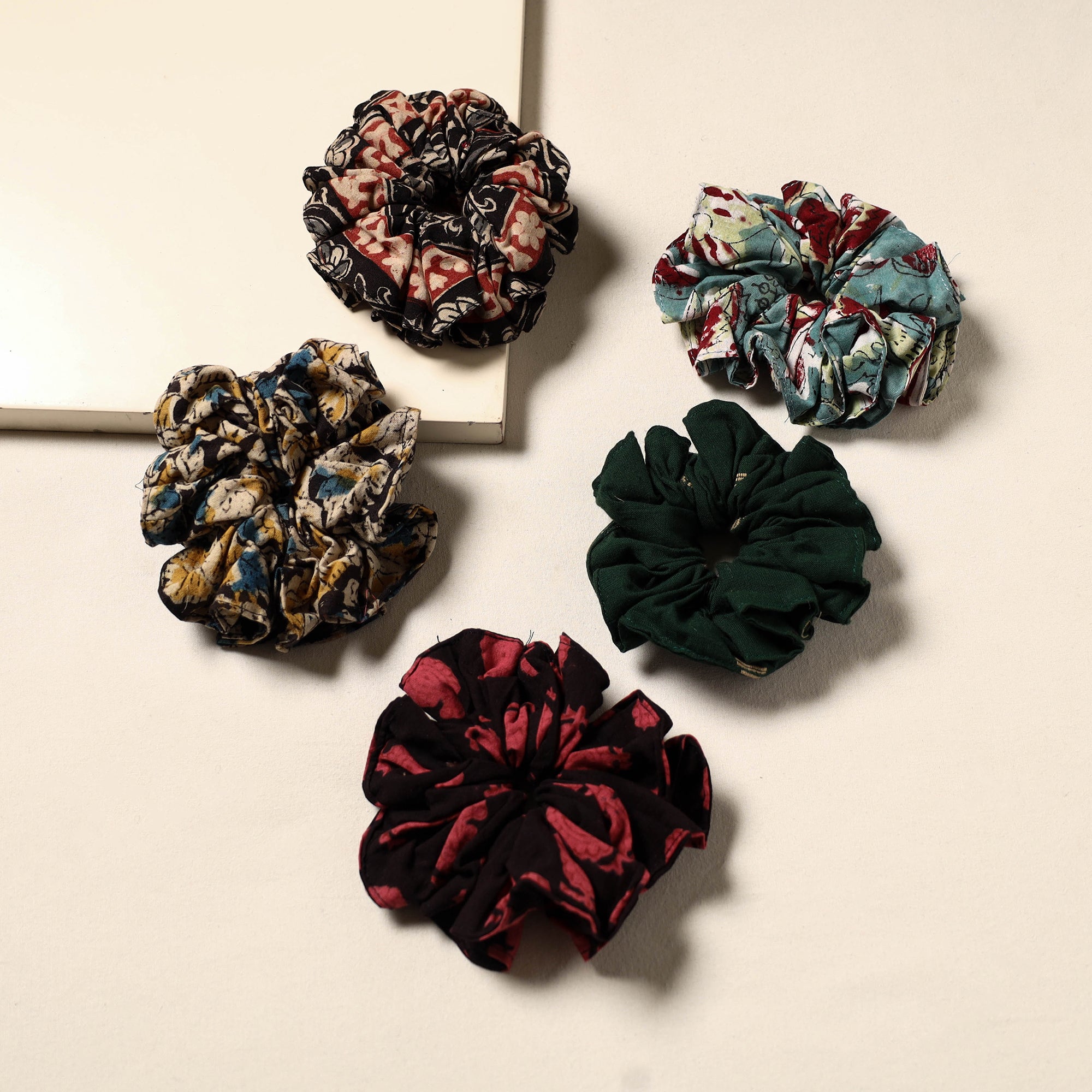 Multicolor - handmade rubber band/scrunchies (set of 5) 32