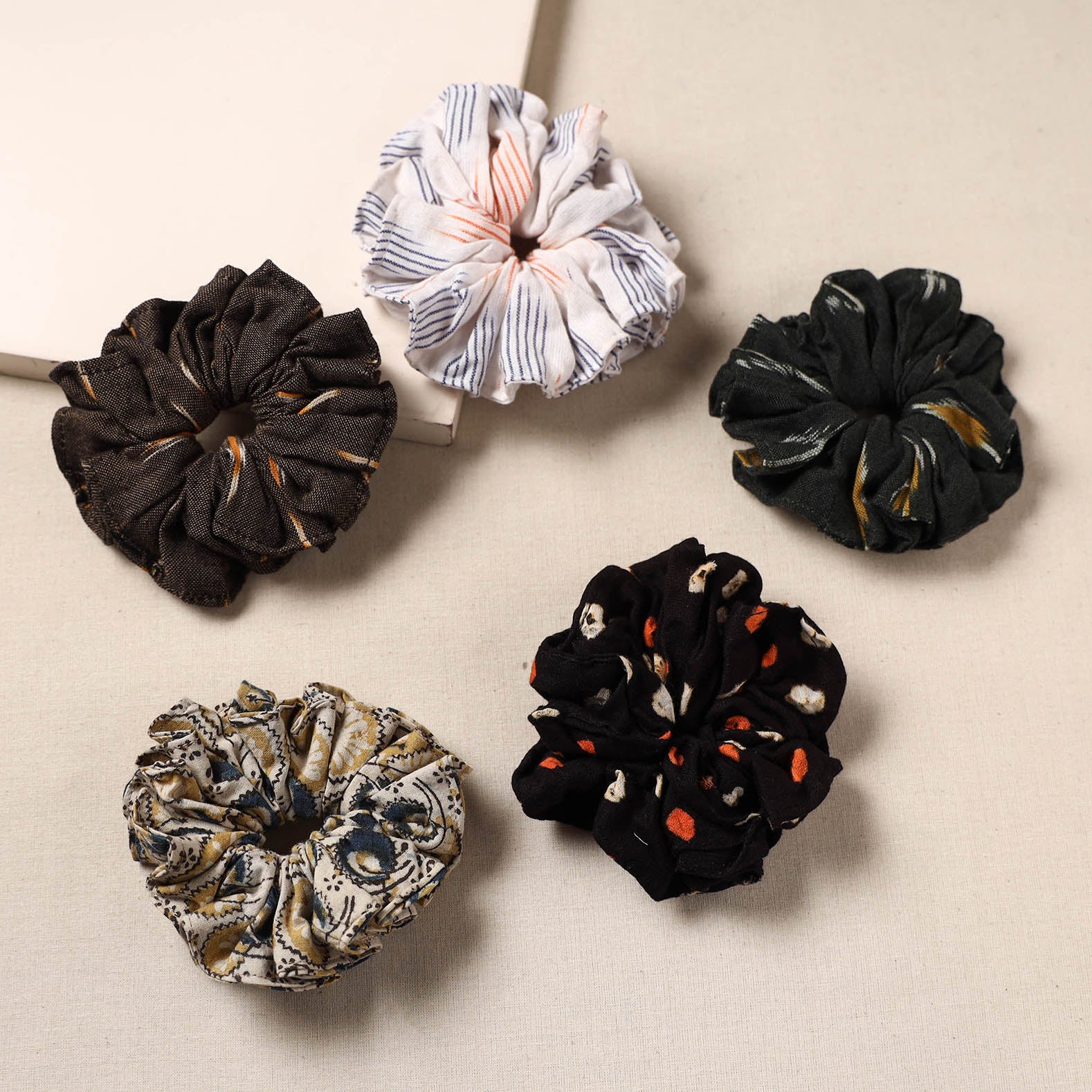 Multicolor - handmade rubber band/scrunchies (set of 5) 33