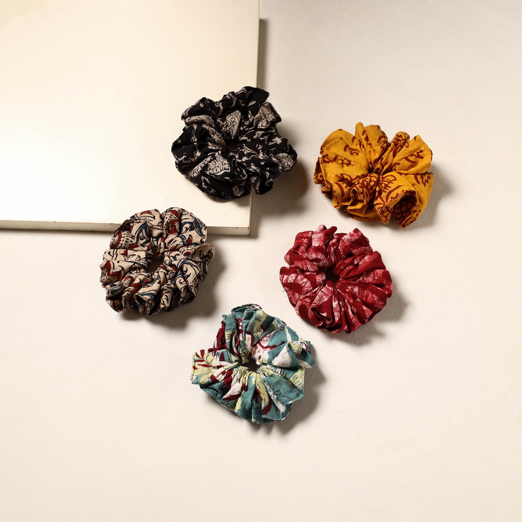 Multicolor - handmade rubber band/scrunchies (set of 5) 34