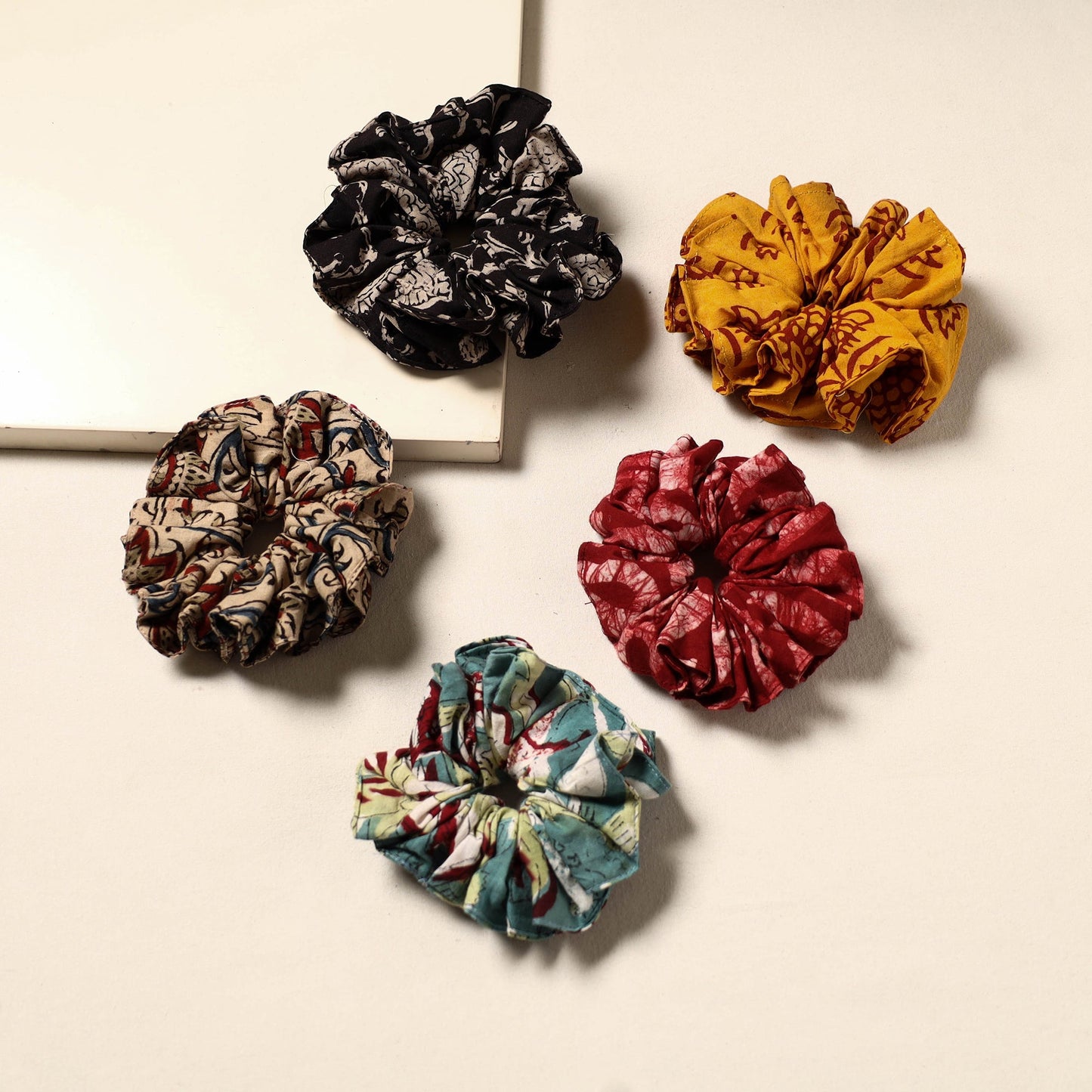 Multicolor - handmade rubber band/scrunchies (set of 5) 34