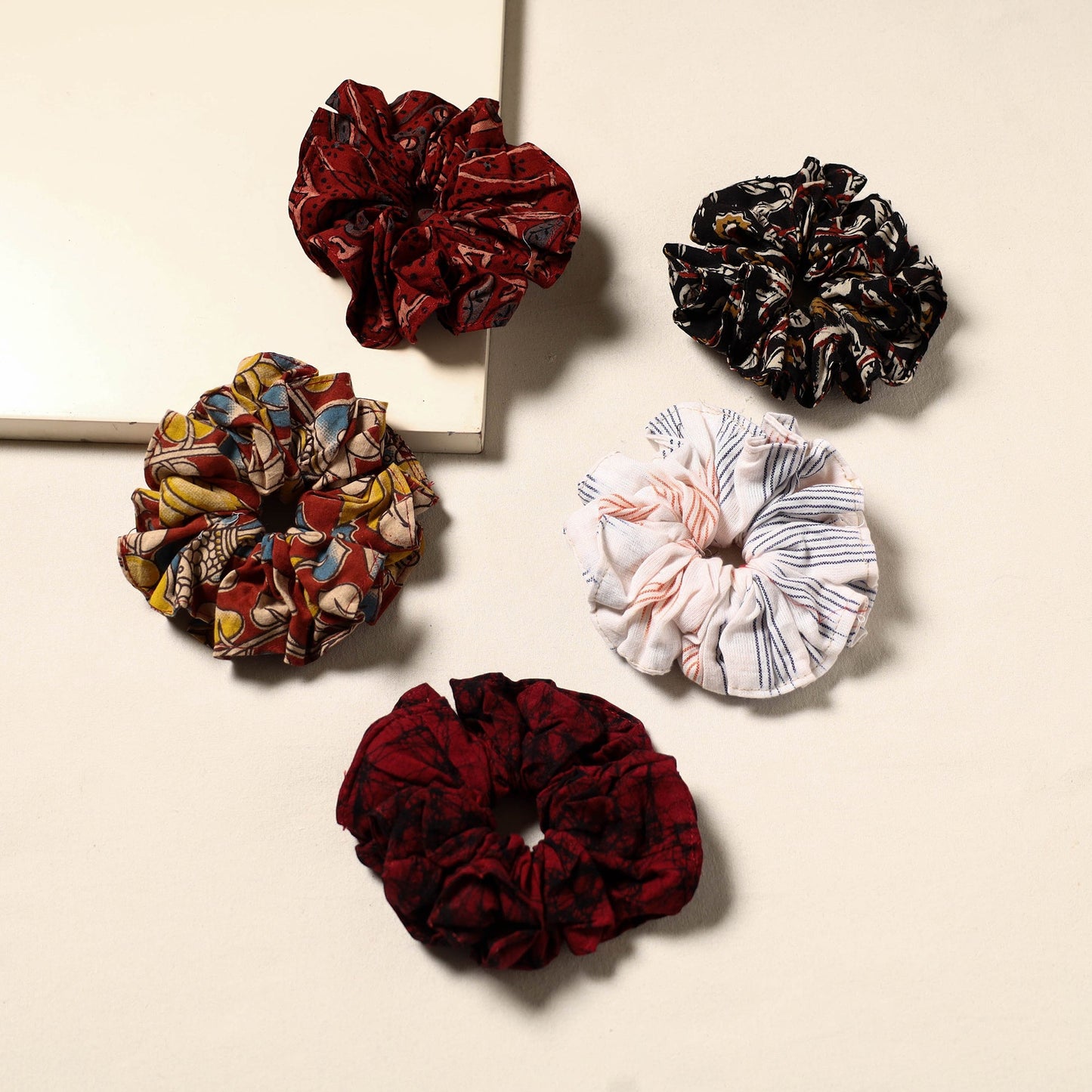 Multicolor - handmade rubber band/scrunchies (set of 5) 35