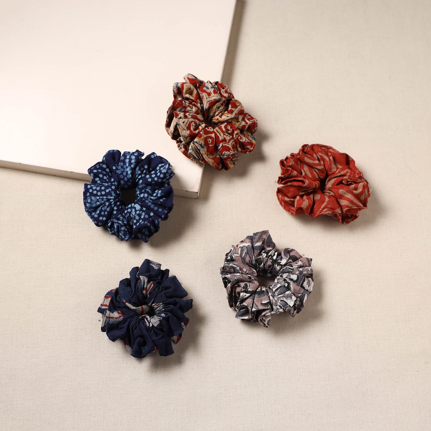 Multicolor - handmade rubber band/scrunchies (set of 5) 35