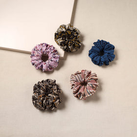 Multicolor - handmade rubber band/scrunchies (set of 5) 36