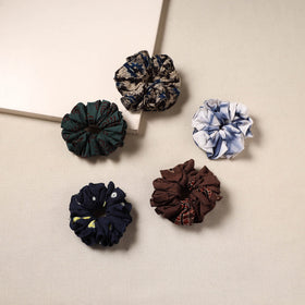 Multicolor - handmade rubber band/scrunchies (set of 5) 37