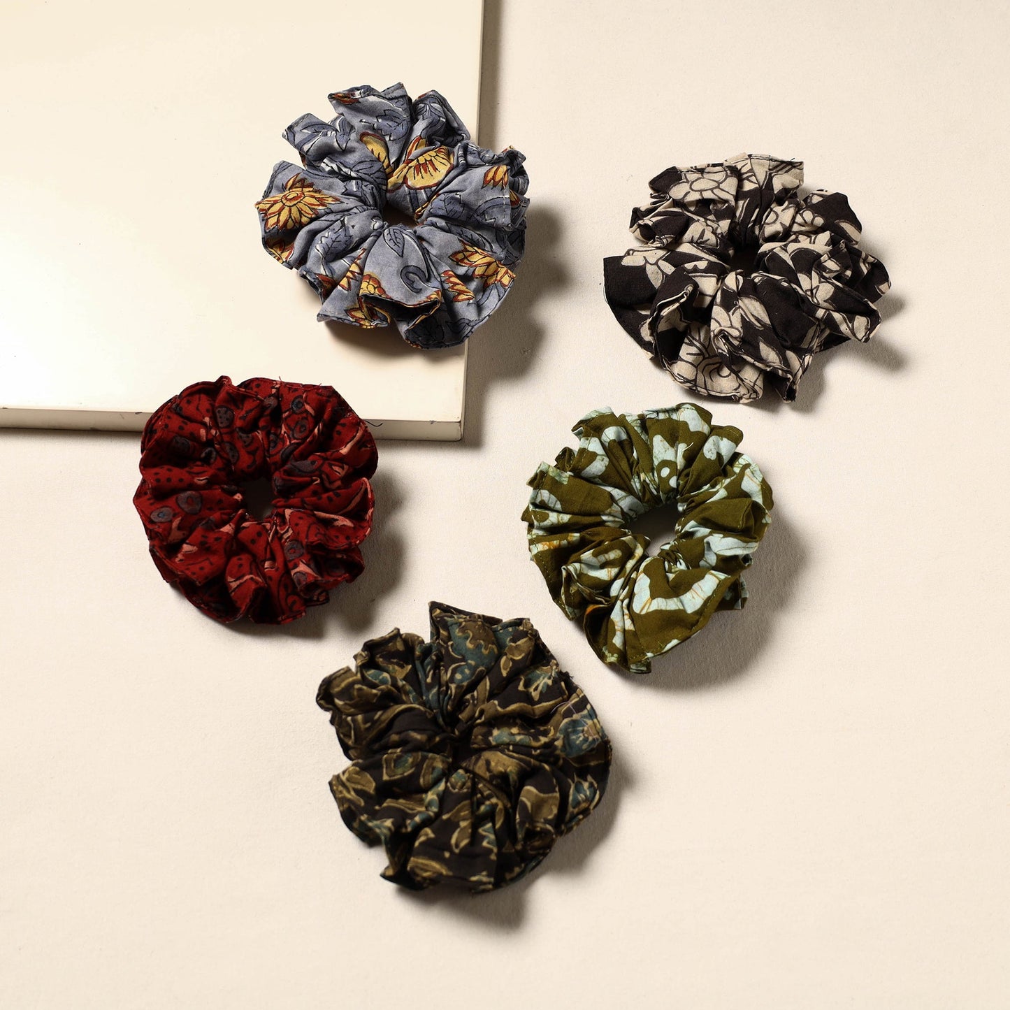 Multicolor - handmade rubber band/scrunchies (set of 5) 39