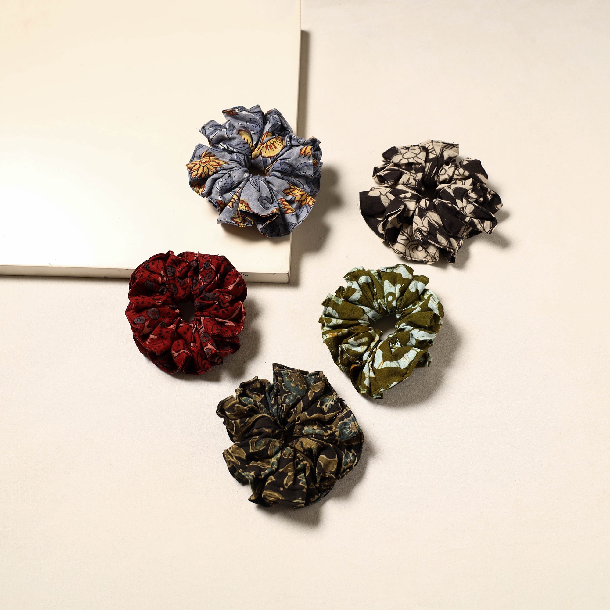 Multicolor - handmade rubber band/scrunchies (set of 5) 39