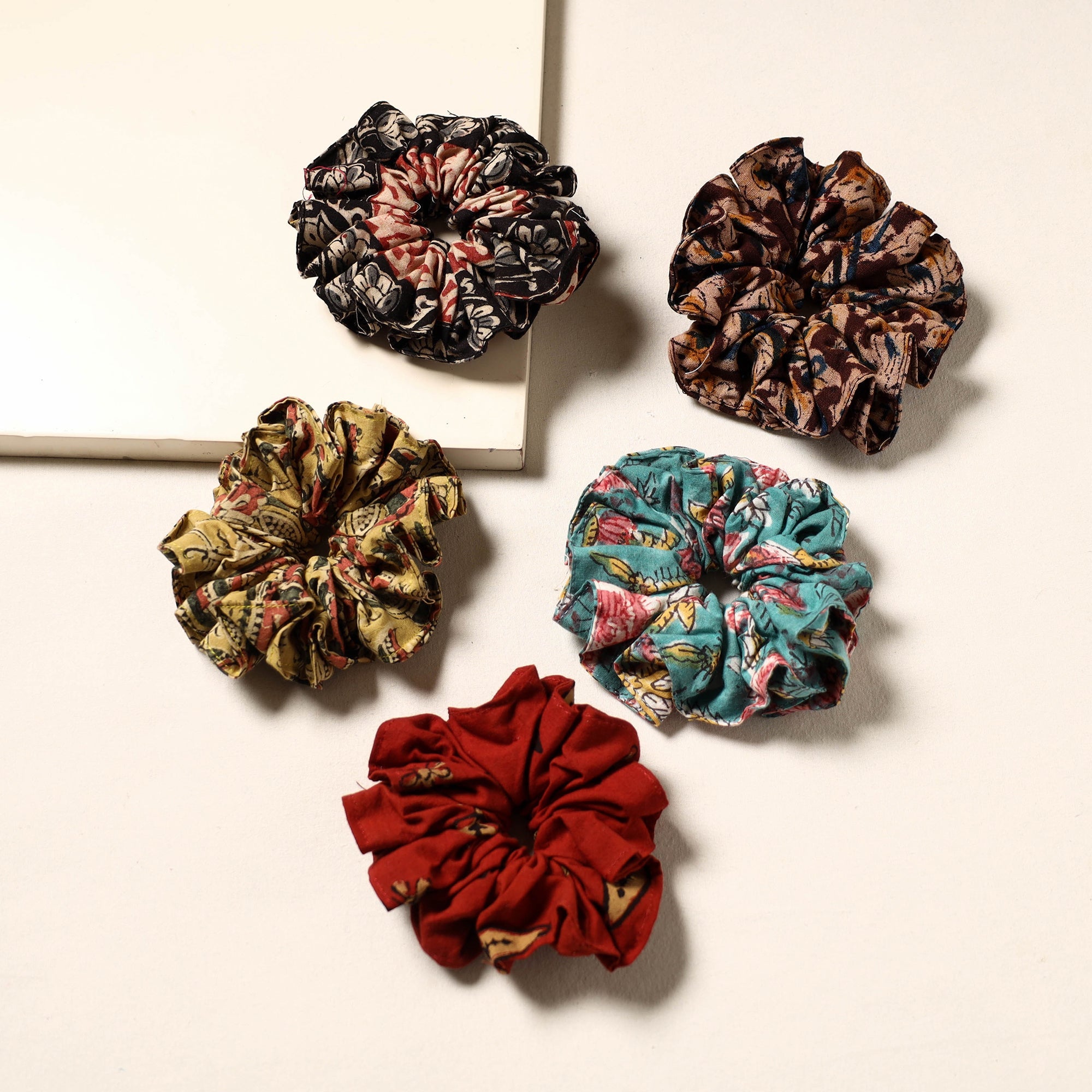 Multicolor - handmade rubber band/scrunchies (set of 5) 41