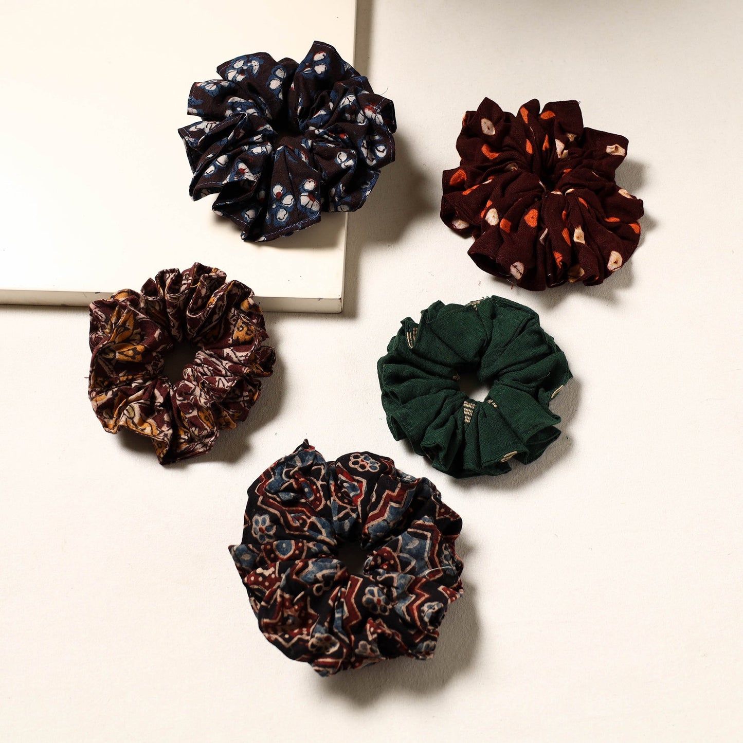 Multicolor - handmade rubber band/scrunchies (set of 5) 42