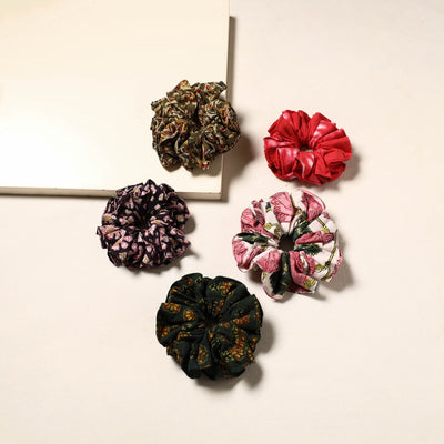Multicolor - handmade rubber band/scrunchies (set of 5) 44