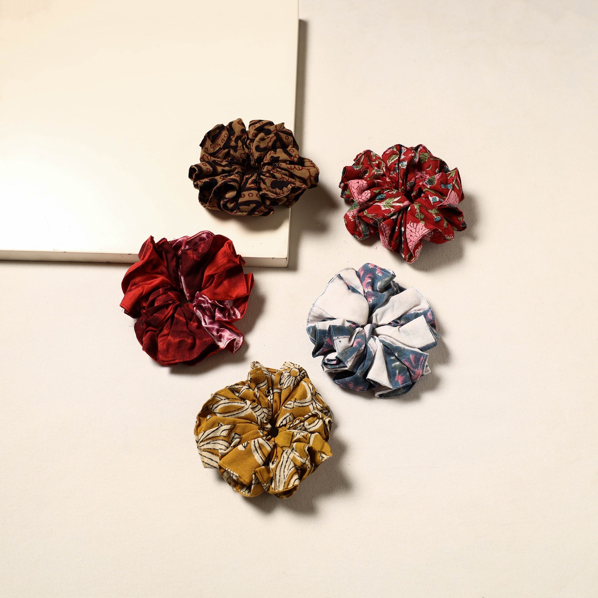 Multicolor - handmade rubber band/scrunchies (set of 5) 45