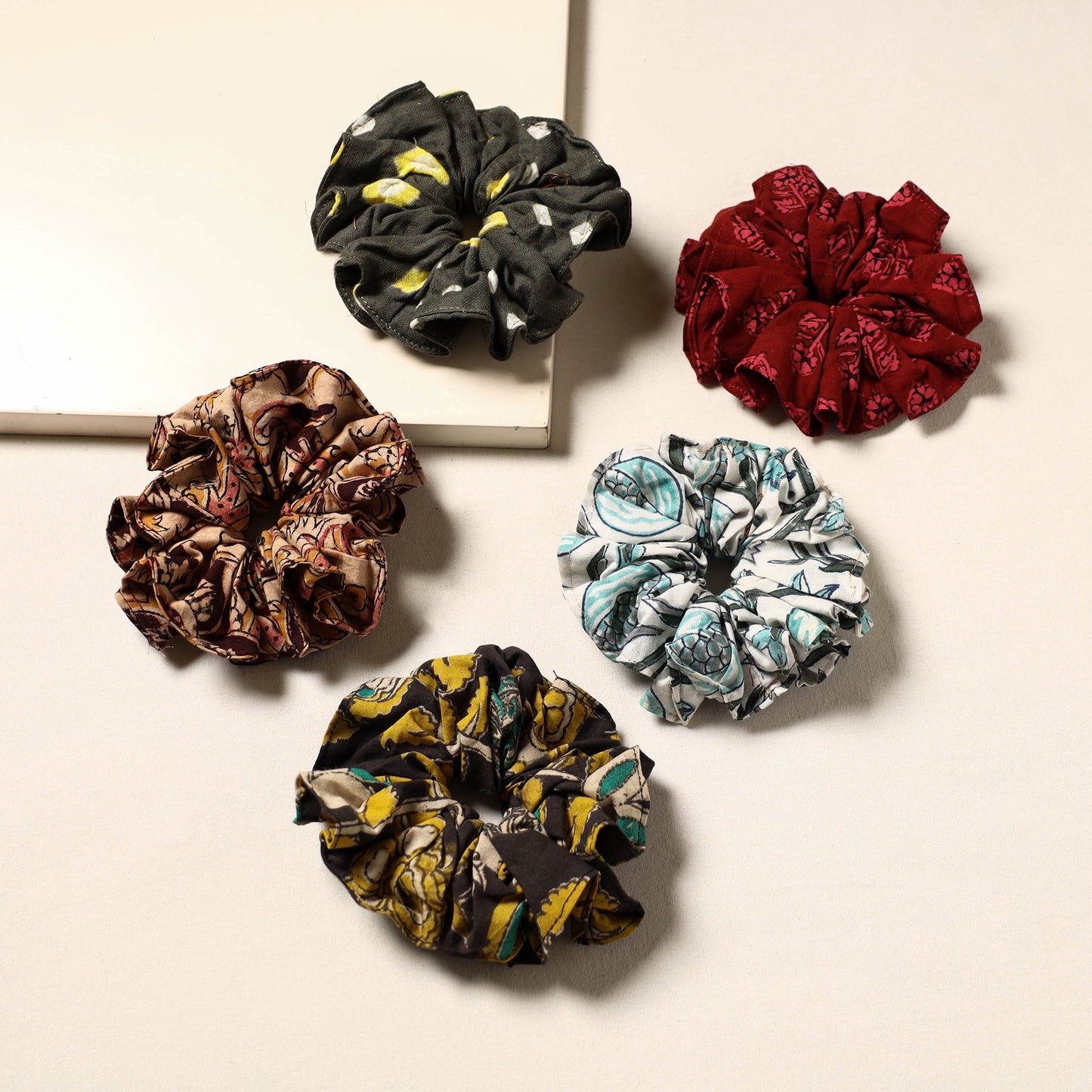 Multicolor - handmade rubber band/scrunchies (set of 5) 47