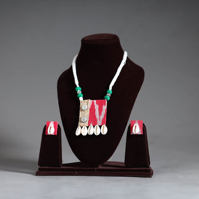 Handmade Shell Jute Fabart Necklace Set 27