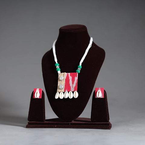 Handmade Shell Jute Fabart Necklace Set 27