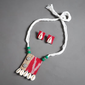 Handmade Shell Jute Fabart Necklace Set 27