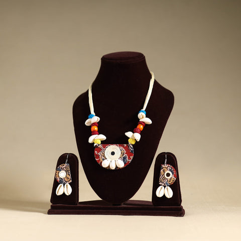 Handmade Shell Work Fabart Necklace Set 07