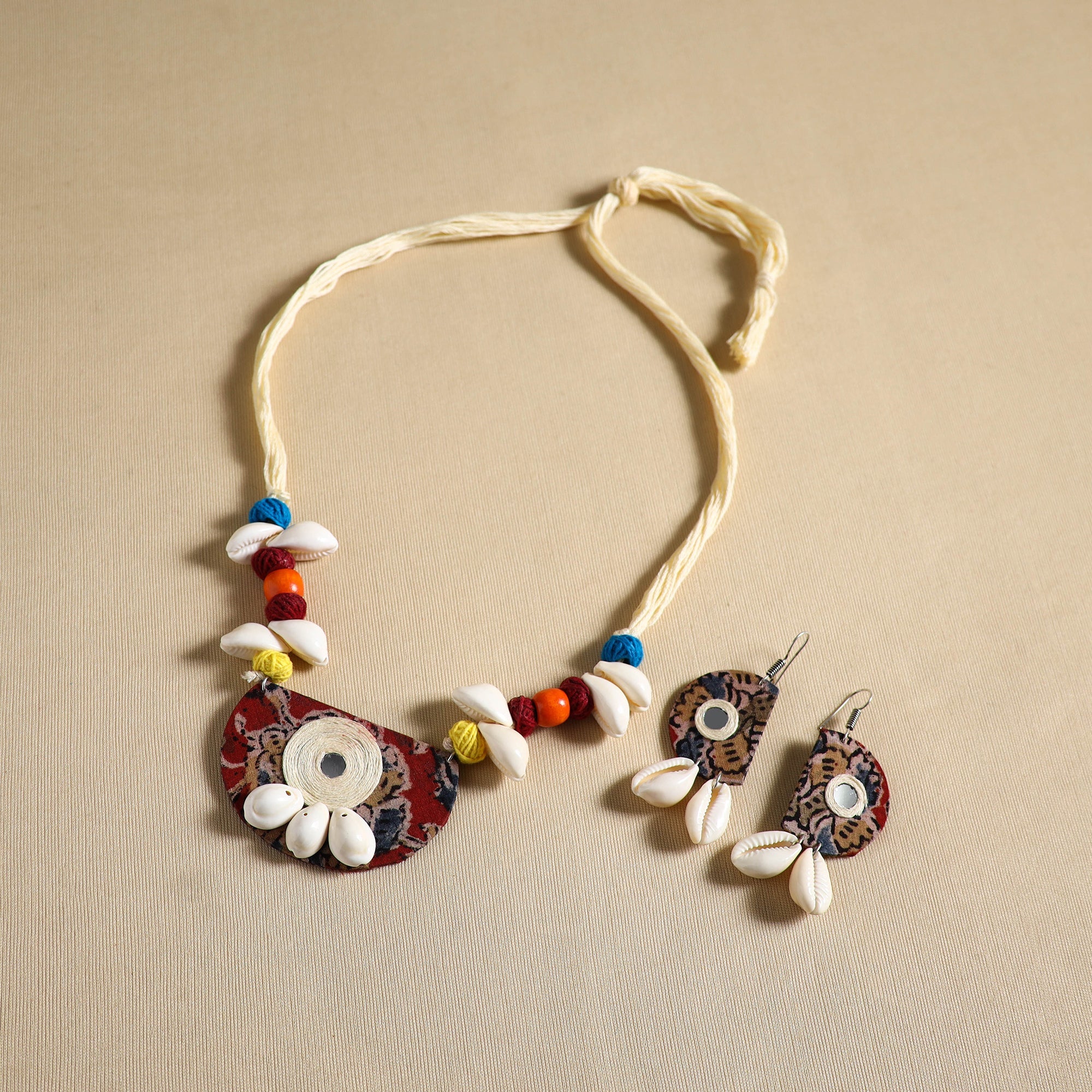 Handmade Shell Work Fabart Necklace Set 07