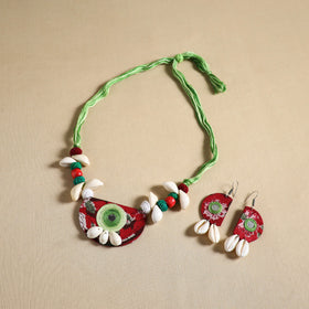 Handmade Shell Work Fabart Necklace Set 08