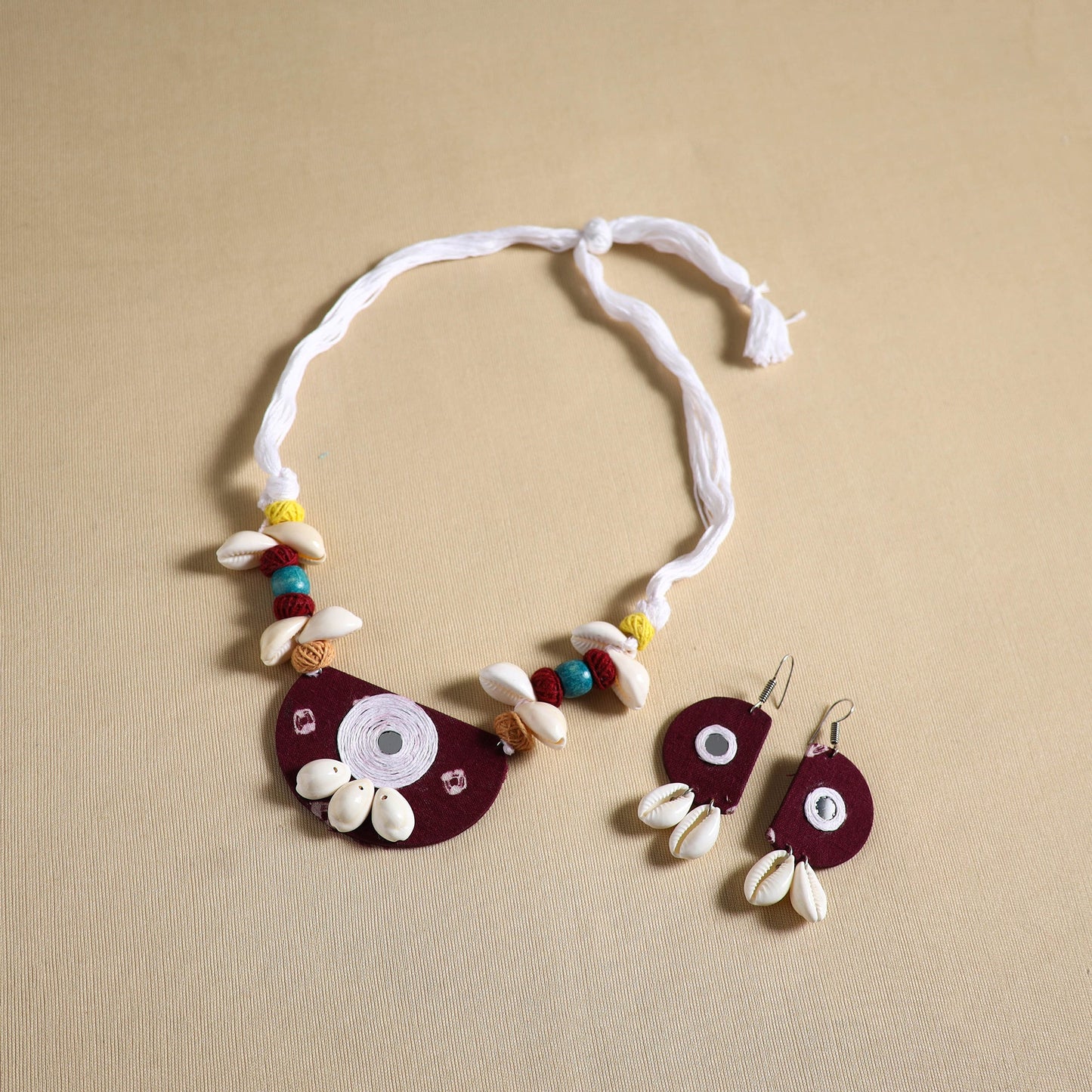 Handmade Shell Work Fabart Necklace Set 10