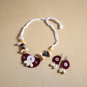 Handmade Shell Work Fabart Necklace Set 10