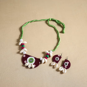 Handmade Shell Work Fabart Necklace Set 11