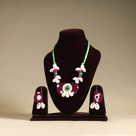 Handmade Shell Work Fabart Necklace Set 11