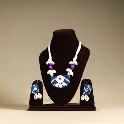 Handmade Shell Work Fabart Necklace Set 14