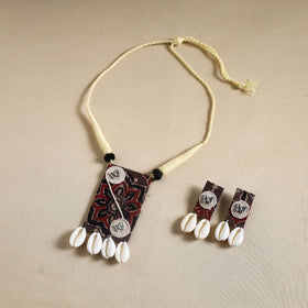 Buy Handmade Shell Work Fabart Necklace Set