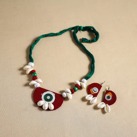 Handmade Shell Work Fabart Necklace Set 17