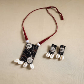 Multicolor - handmade shell work fabart necklace set 18