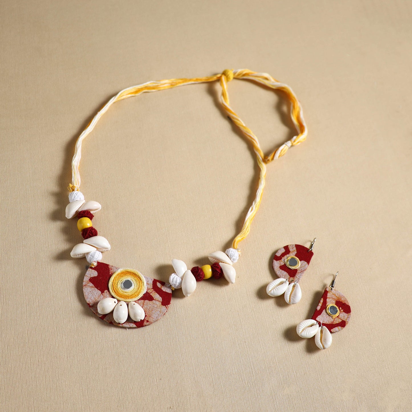 Handmade Shell Work Fabart Necklace Set 23