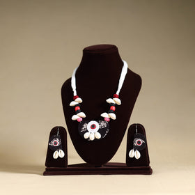 Handmade Shell Work Fabart Necklace Set 24