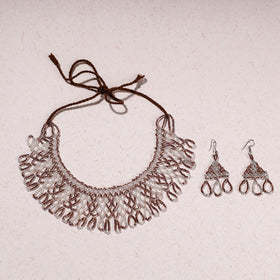 Multicolor - handmade thread & beadwork jali necklace set