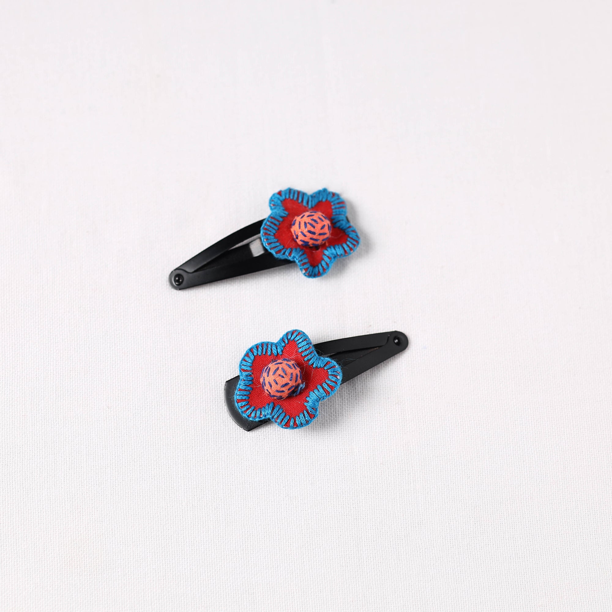  Handmade Thread Work Tik-Tak Hair Clips (Set of 2) 