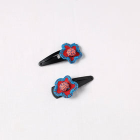  Handmade Thread Work Tik-Tak Hair Clips (Set of 2) 
