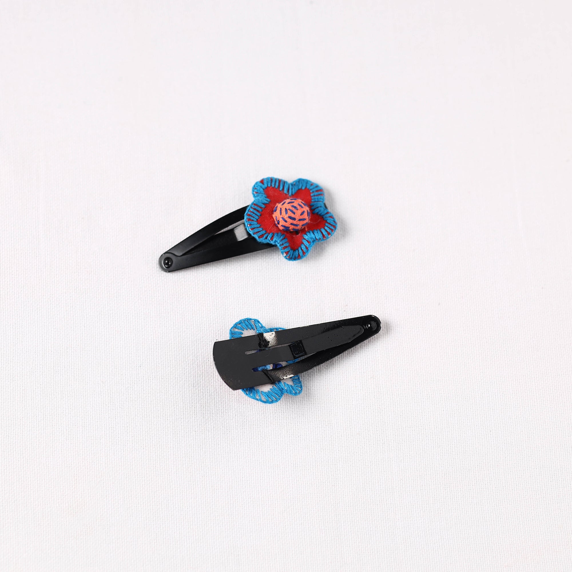 Handmade Thread Work Tik-Tak Hair Clips (Set of 2) 