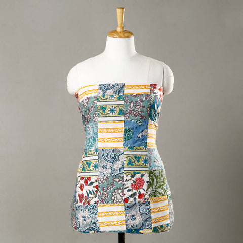  Handmade Tukdi Kaam Patchwork Cotton kurta Material - (3 meter) 01 