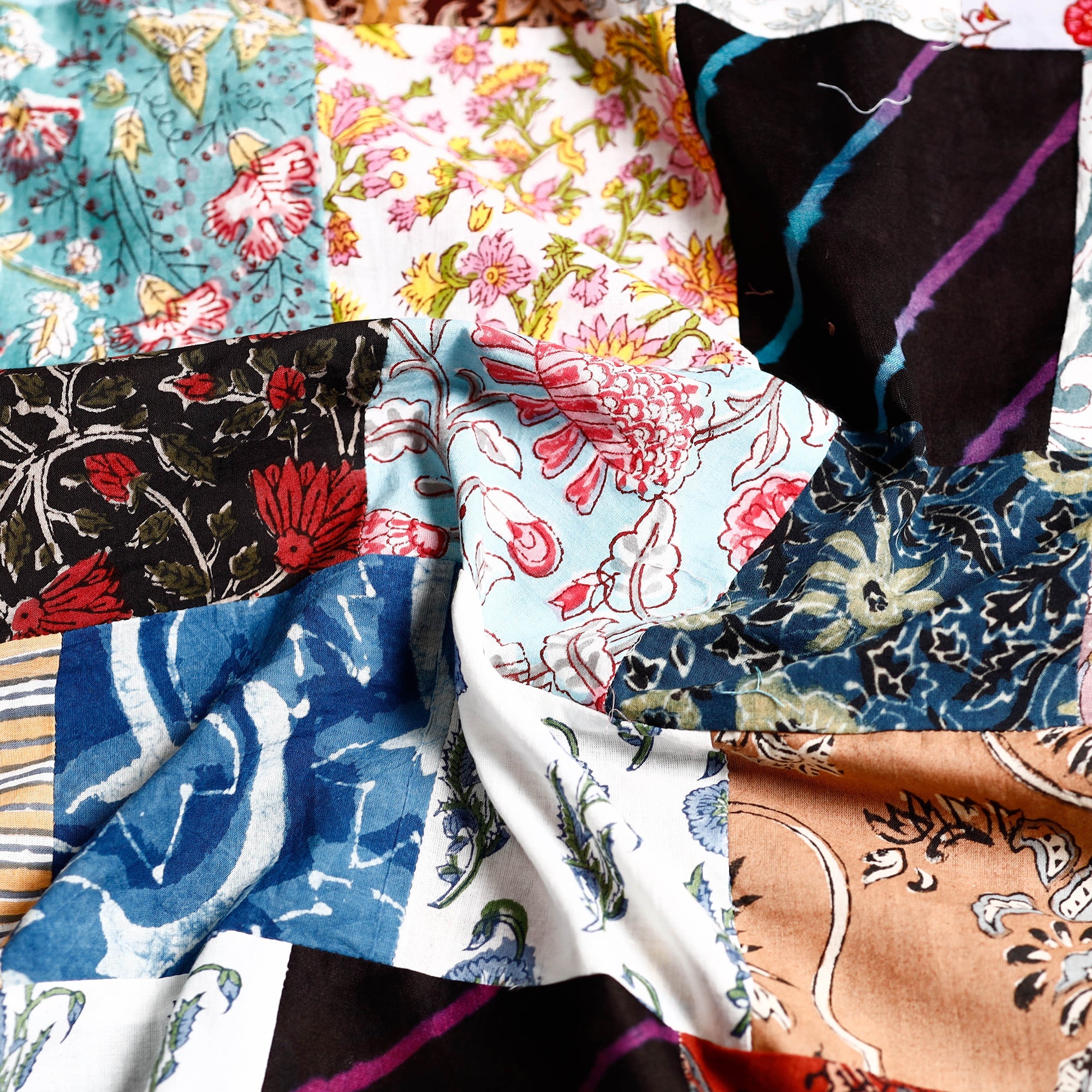 Buy Handmade Tukdi Kaam Patchwork Cotton kurta Material - (3 meter) 01 Online at iTokri.com