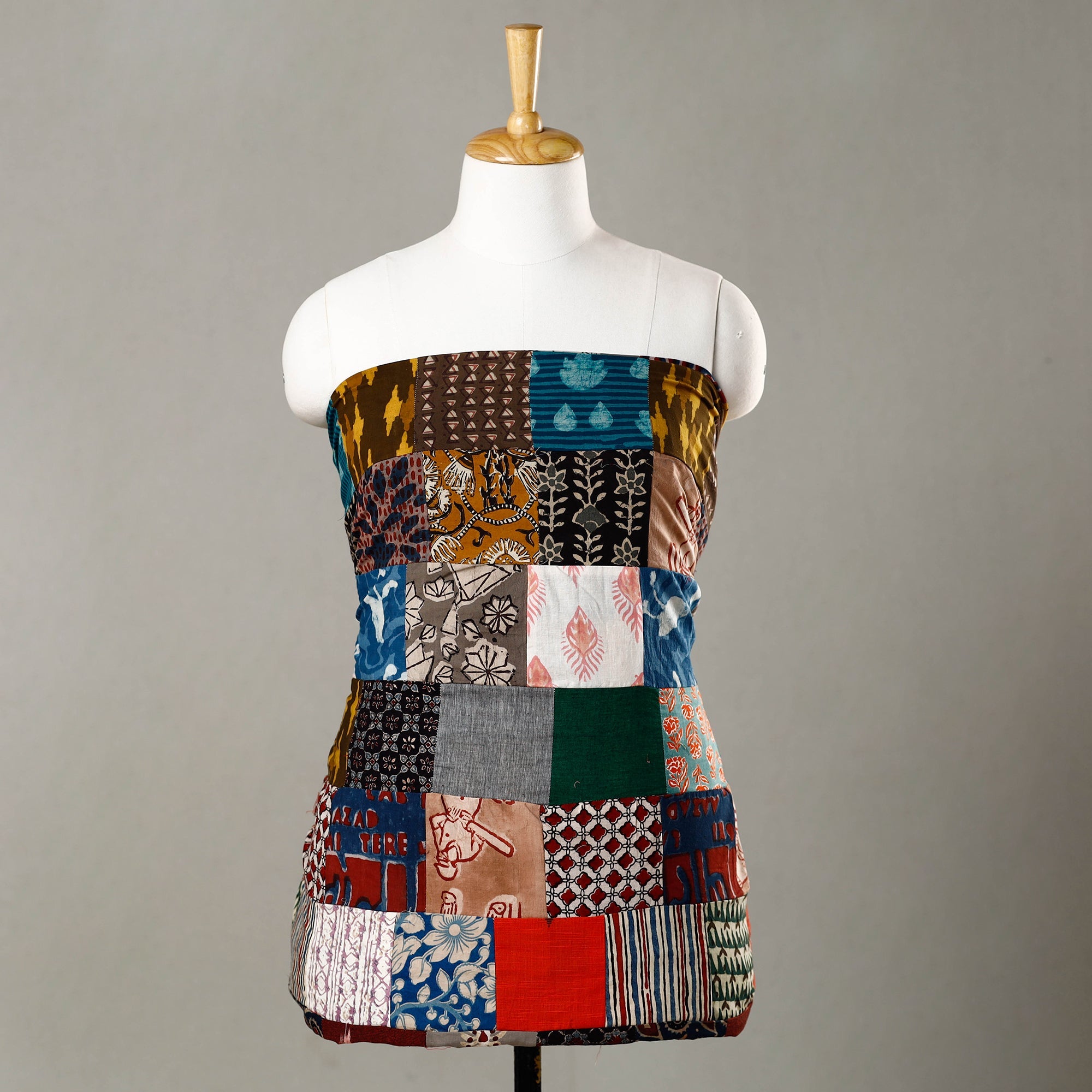  Handmade Tukdi Kaam Patchwork Cotton kurta Material - (3 meter) 01 Online at iTokri.com