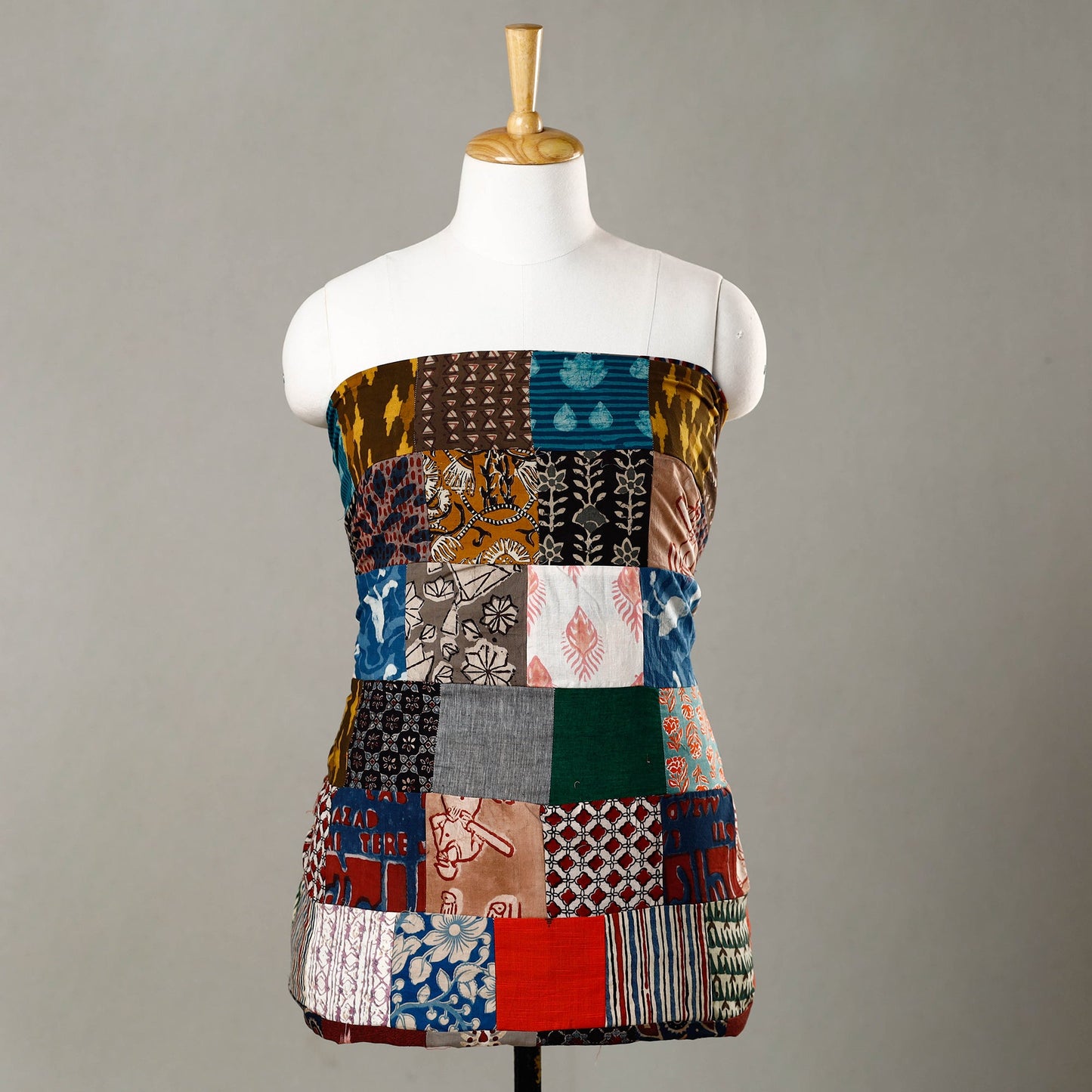  Handmade Tukdi Kaam Patchwork Cotton kurta Material - (3 meter) 01 Online at iTokri.com