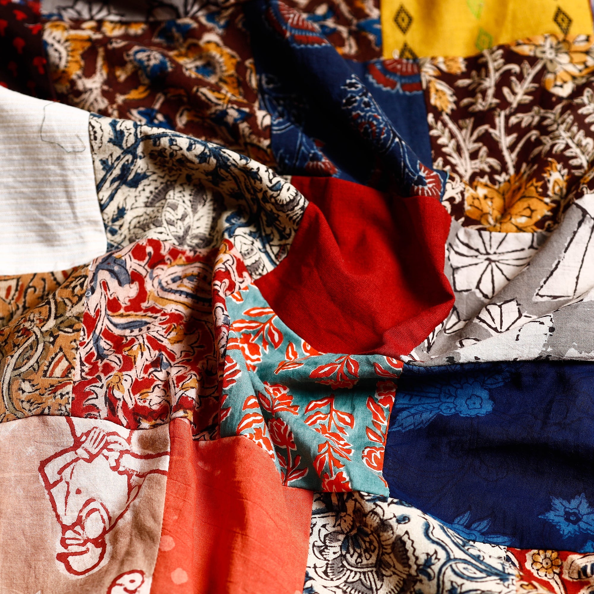  Handmade Tukdi Kaam Patchwork Cotton kurta Material - (3 meter) 01 Online at iTokri.com