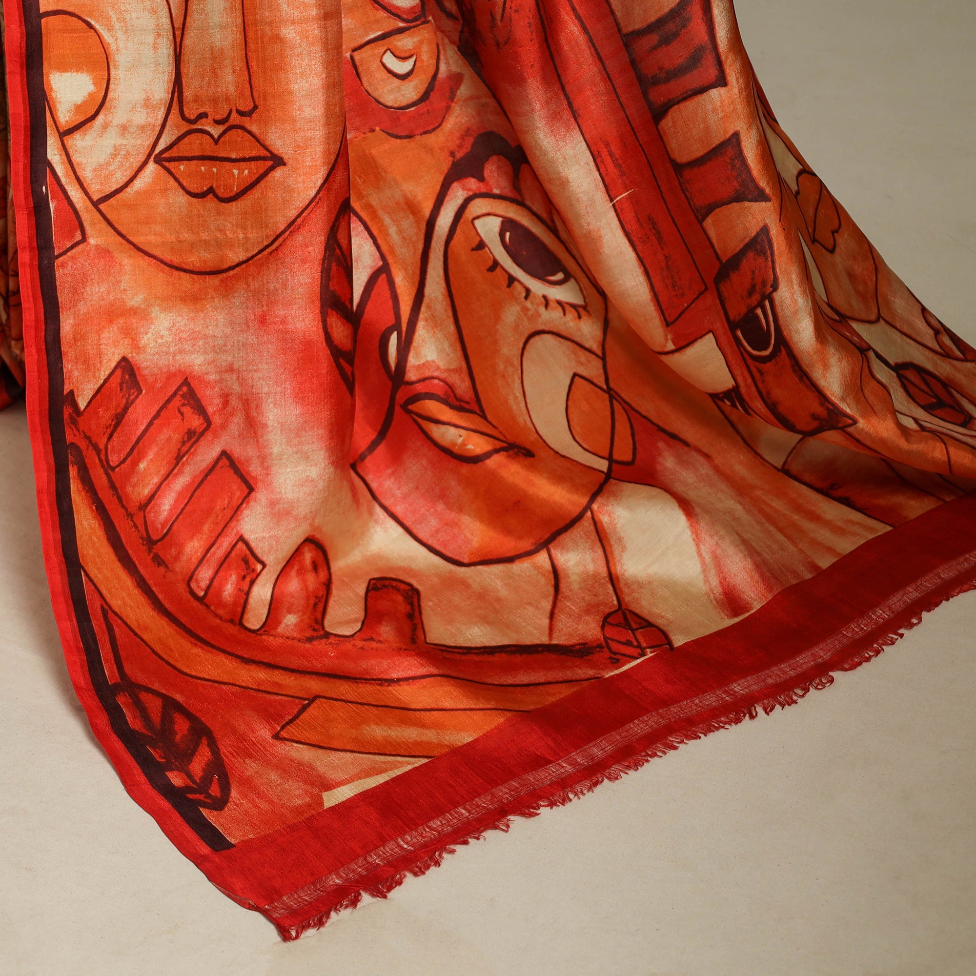 Multicolor - handpainted bishnupuri silk bengal kantha