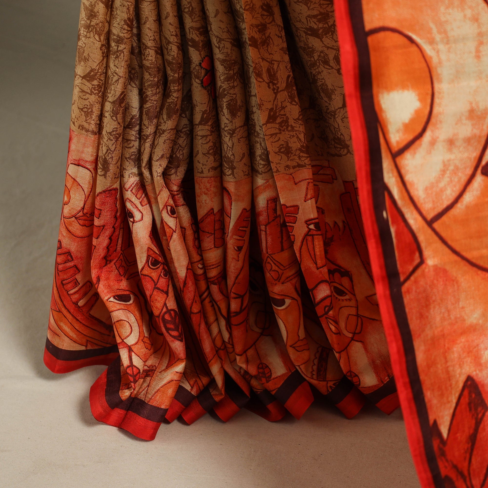 Multicolor - handpainted bishnupuri silk bengal kantha