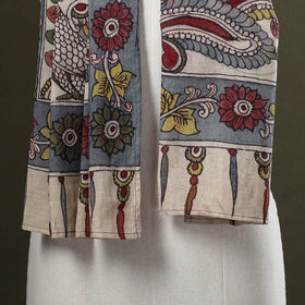 Multicolor Handpainted Cotton Kalamkari Stole