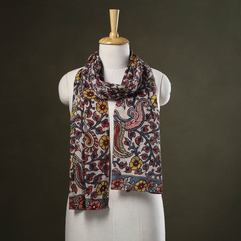 Multicolor Handpainted Cotton Kalamkari Stole