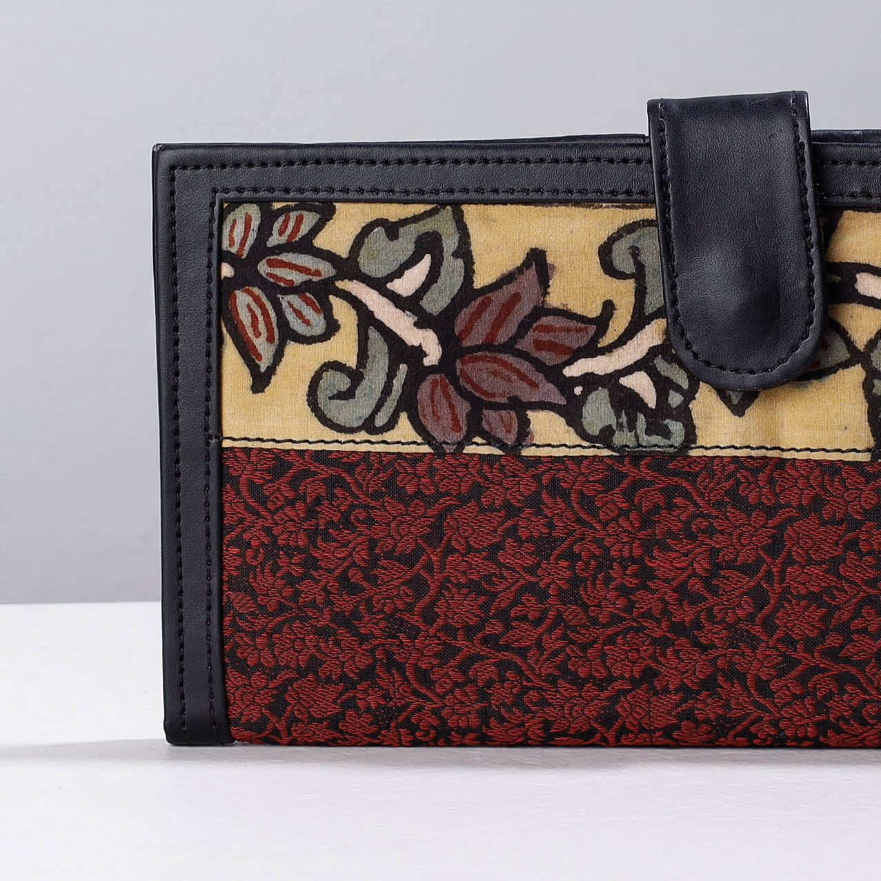 Multicolor Handpainted Kalamkari Natural Dyed Cotton Clutch