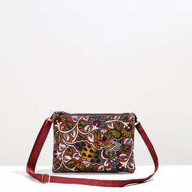  Handpainted Kalamkari Natural Dyed Ghicha Silk Sling Bag 