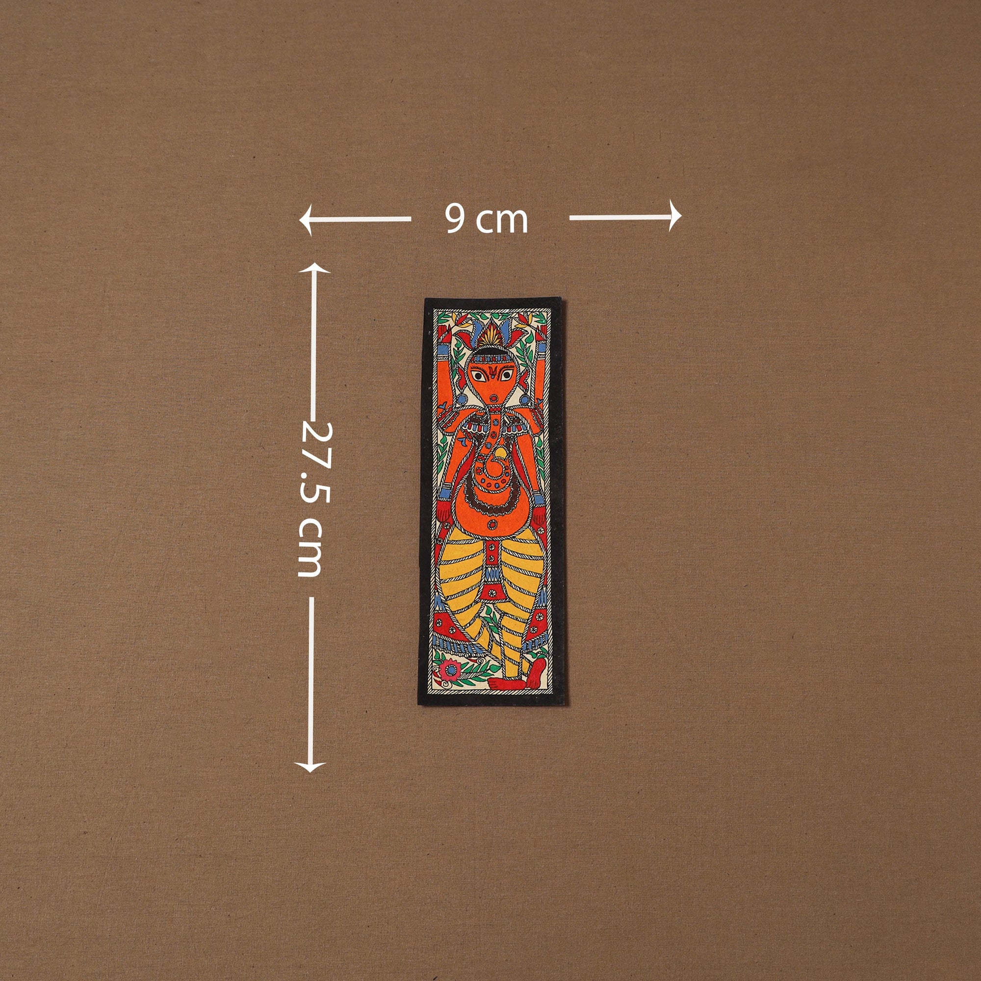 Handpainted madhubani painting by hira devi (11 x 3 in) 60