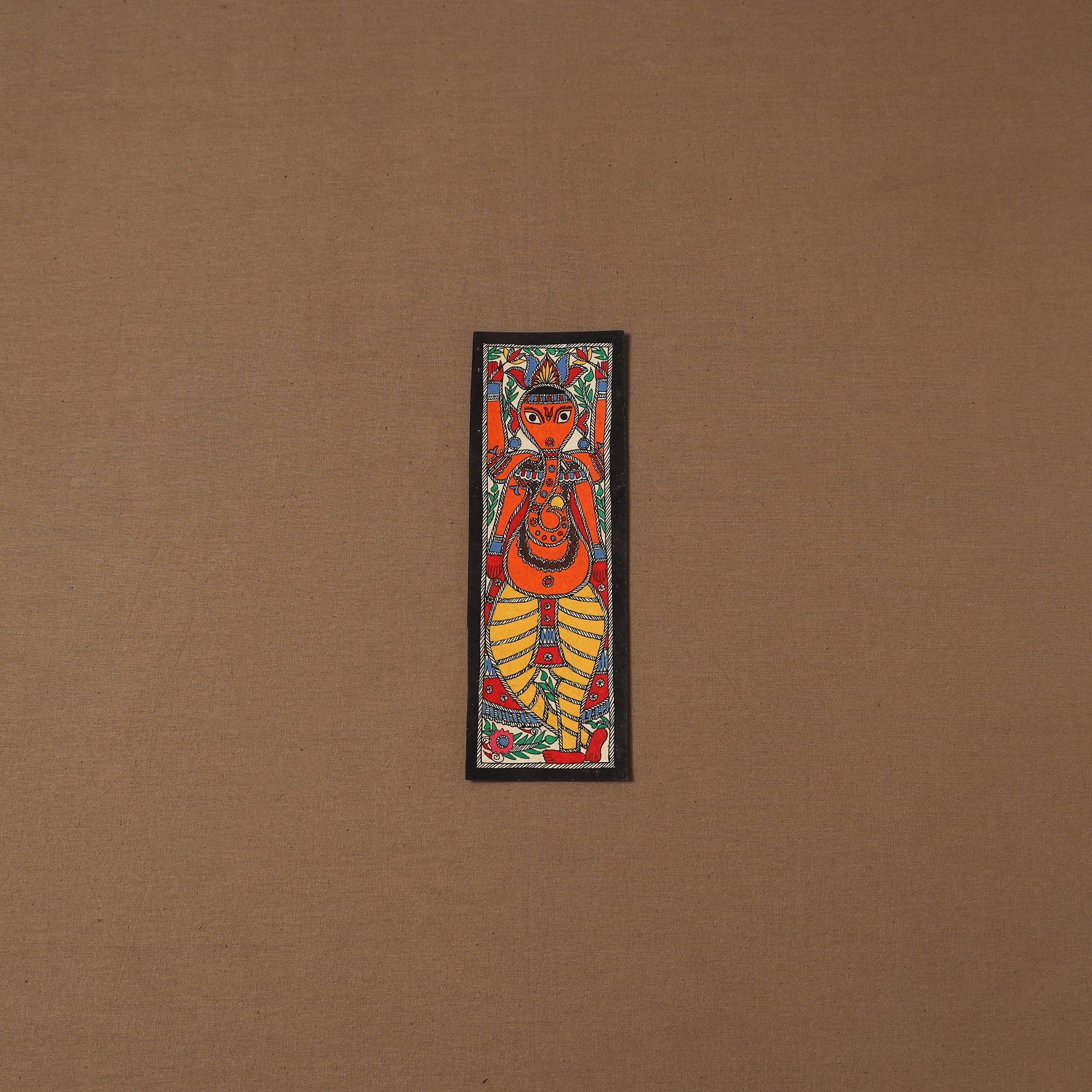 Handpainted madhubani painting by hira devi (11 x 3 in) 60