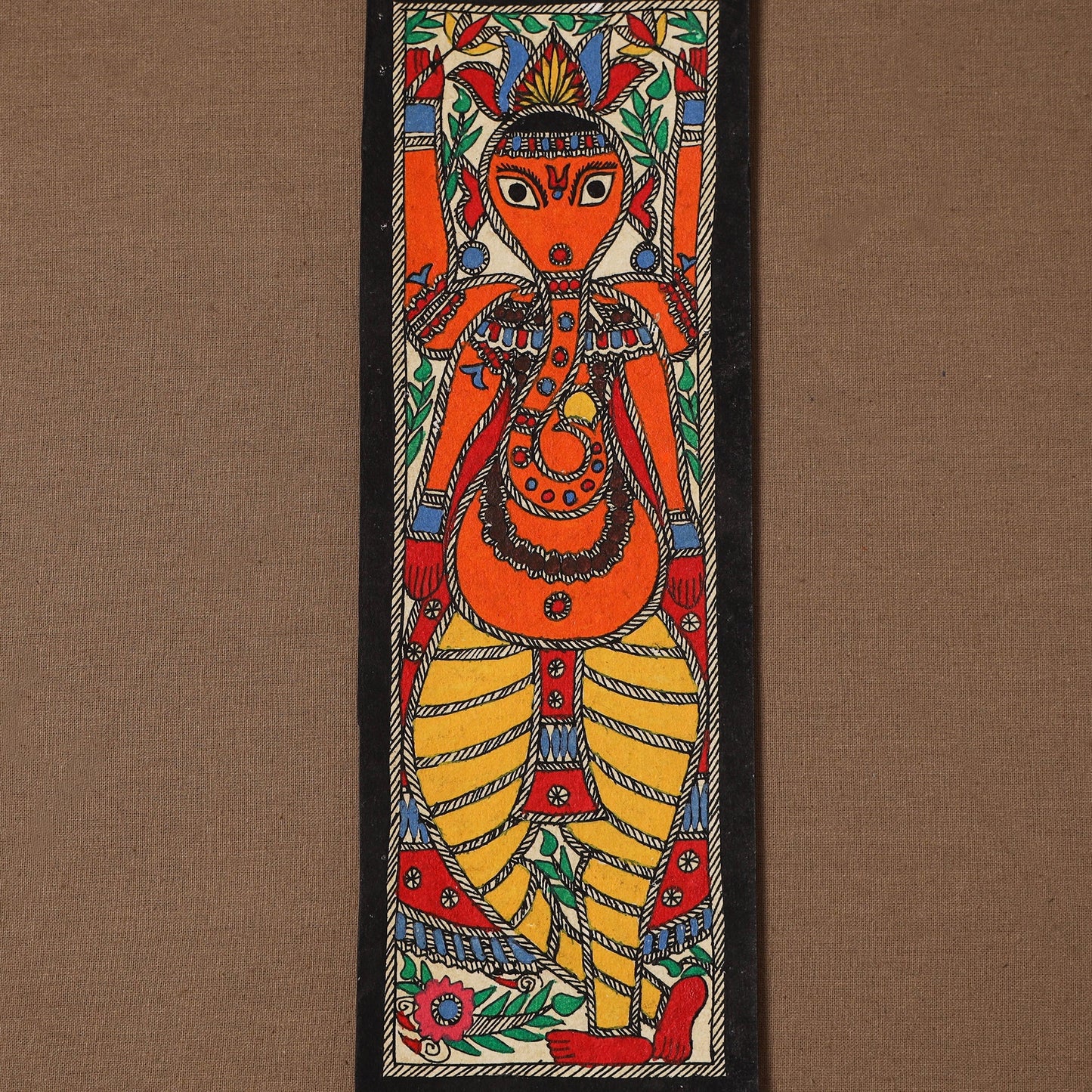 Handpainted madhubani painting by hira devi (11 x 3 in) 60