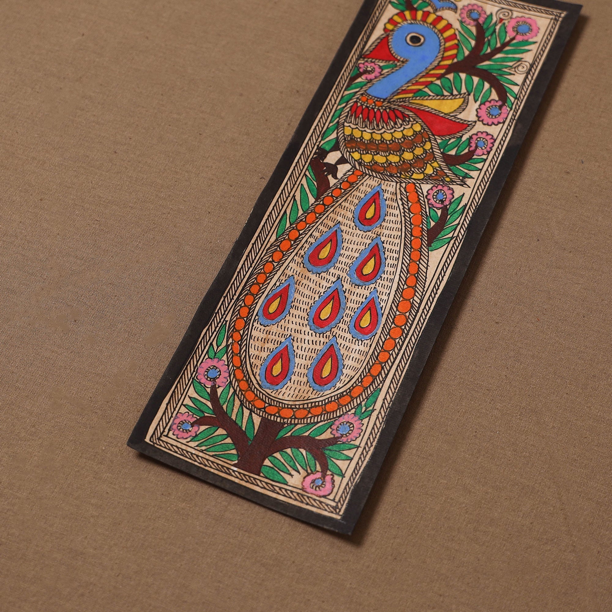 Handpainted madhubani painting by hira devi (11 x 3 in) 61